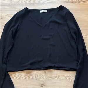 Babaton Elegant Black V-Neck Blouse